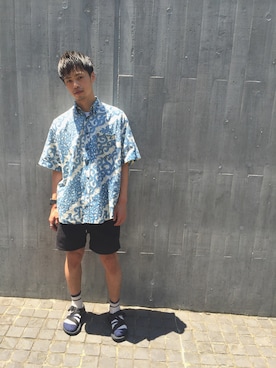「N.HOOLYWOOD（N.ハリウッド）のアイテム（サンダル）」を使った、PERCUT 鈴木 未来さん（メンズ・171cm）の夏コーディネート
