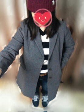 「Honeys（ハニーズ）のアイテム（ニットキャップ/ビーニー）」を使った、kameko さん（レディース・151cm）の秋コーディネート