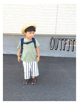 「lalaclosetのアイテム（その他パンツ、その他）」を使った、WAKUさん（キッズ・100cm）の夏コーディネート