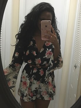 「flower」｜「アイテム（オールインワン・サロペット）」を使った、Honeyychai さん（レディース・168cm）の夏コーディネート