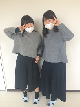 「Mila Owen（ミラオーウェン）のアイテム（セットアップ）」を使った、かおりんさん（レディース・159cm）の冬コーディネート