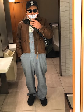 「OLDMAN（オールドマン）のアイテム（帽子）」を使った、gottusoさん（メンズ・179cm）の冬コーディネート