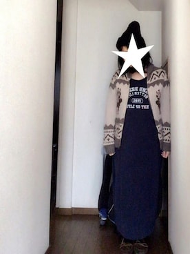 「カウチンセーター」｜「アイテム（モカシン/デッキシューズ）」を使った、KOKKO*さん（レディース・153cm）の秋コーディネート