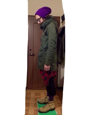 「And A（アンドエー）のアイテム（モッズコート）」を使った、endyさん（メンズ・172cm）の冬コーディネート
