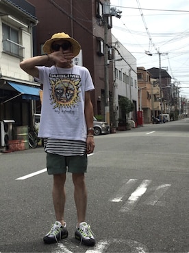 「SUBLIME（サブライム）のアイテム（トップス）」を使った、endyさん（メンズ・172cm）の夏コーディネート