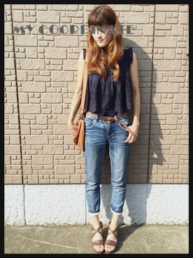 「厚底」｜rinkoroさん（レディース・161cm）の夏コーディネート