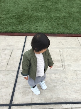 「1歳児」｜「アイテム（ブルゾン）」を使った、Hne2さん（レディース・166cm）の冬コーディネート