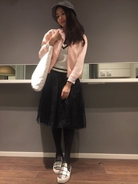 「A land（エーランド）のアイテム（ジャケット/アウター）」を使った、Phoebe Dreamyさん（レディース・173cm）の冬コーディネート