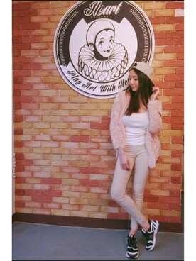 「A land（エーランド）のアイテム（帽子）」を使った、Phoebe Dreamyさん（レディース・173cm）の春コーディネート
