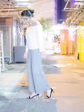 「initial（イニシャル）のアイテム（スラックス）」を使った、Phoebe Dreamyさん（レディース・170cm）の春コーディネート