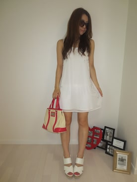 「Aラインワンピース」｜♡hitomi♡さん（レディース・155cm）の夏コーディネート