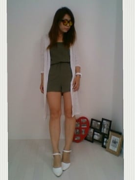 「H&M（エイチ・アンド・エム）のアイテム（つなぎ/オールインワン）」を使った、♡hitomi♡さん（レディース・155cm）の春コーディネート