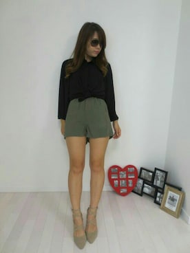 「H&M（エイチ・アンド・エム）のアイテム（つなぎ/オールインワン）」を使った、♡hitomi♡さん（レディース・155cm）の夏コーディネート