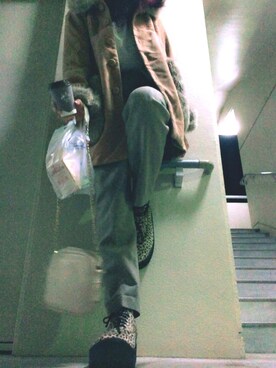 「Wonder Rocket（ワンダーロケット）のアイテム（ジャケット/アウター）」を使った、れもんさん（レディース・165cm）の冬コーディネート