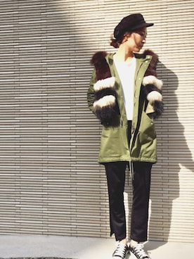 「UNITED ARROWS（ユナイテッドアローズ）のアイテム（キャスケット）」を使った、myan_aさん（レディース・163cm）の秋コーディネート