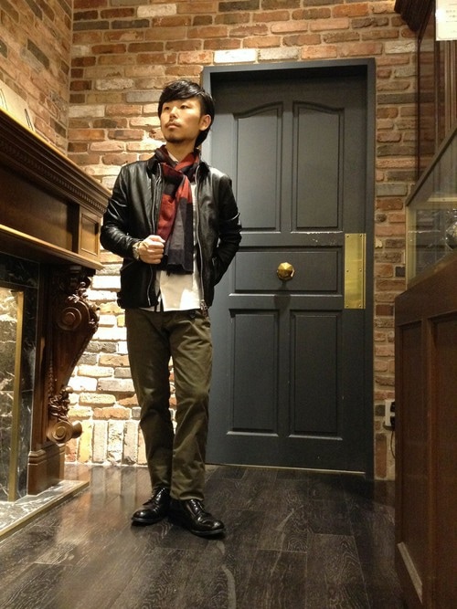 Nano Universe The 1st Floor 神戸ハーバーランド店 Staff Nano Universe The 1st Floor 神戸 ハーバーランド Nano Universeのライダースジャケットを使ったコーディネート Wear