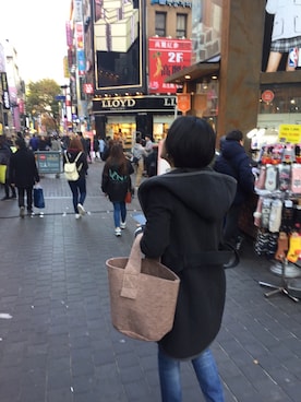 「韓国旅行」｜「アイテム（その他）」を使った、suzuさん（レディース・162cm）の冬コーディネート