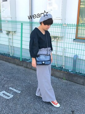 artless。。。mushさんの「＜再再入荷＞コーデュロイビッグパンツ」を使ったコーディネート