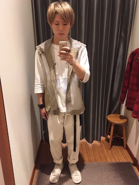 「アイテム（バングル/リストバンド）」を使った、よへさん（メンズ・170cm・20代）の夏コーディネート