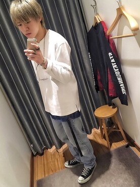 「アイテム（バングル/リストバンド）」を使った、よへさん（メンズ・170cm・20代）の秋コーディネート