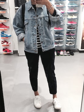 「BOBSON（ボブソン）のアイテム（ジャケット/アウター）」を使った、crazybabyqqさん（レディース・167cm）の秋コーディネート
