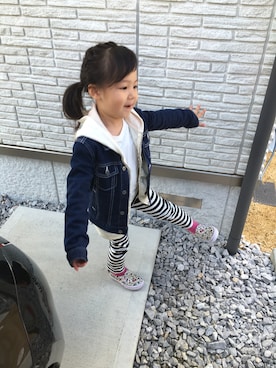 「axes femme（アクシーズファム）のアイテム（パーカー）」を使った、yuasakuさん（キッズ・110cm）の春コーディネート