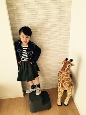 「ROPE' PICNIC（ロペピクニック）のアイテム（ジャケット/アウター）」を使った、yuasakuさん（キッズ・110cm）の春コーディネート