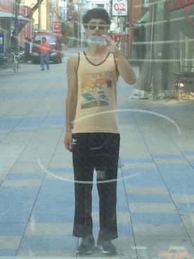 「US RAGS（ユーエスラグス）のアイテム（トップス）」を使った、Kougさん（メンズ・181cm）の夏コーディネート