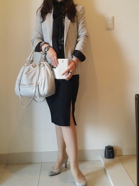 「ボウタイ」｜おはぎさん（レディース・163cm）の秋コーディネート