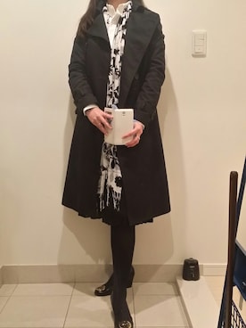 「オフィス」｜「アイテム（トレンチコート）」を使った、おはぎさん（レディース・163cm）の秋コーディネート