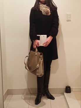 「コクーンコート」｜「アイテム（その他）」を使った、おはぎさん（レディース・163cm）の冬コーディネート