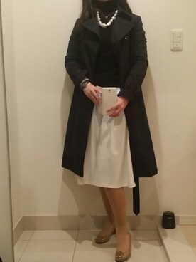 「オフィス」｜「アイテム（トレンチコート）」を使った、おはぎさん（レディース・163cm）の冬コーディネート
