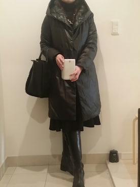 「フード」｜おはぎさん（レディース・163cm）の冬コーディネート