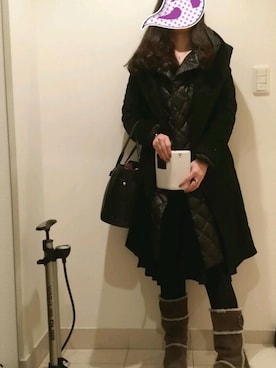 「フード」｜おはぎさん（レディース・163cm）の冬コーディネート