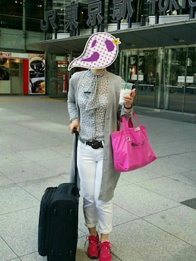 「ボウタイブラウス」｜おはぎさん（レディース・163cm）の春コーディネート