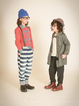 「One deux boo（ワンドゥーブー）のアイテム（その他）」を使った、eiseiさん（キッズ・138cm）の冬コーディネート