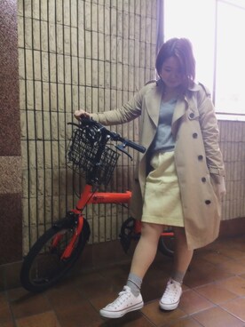 「オールスター」｜「アイテム（トレンチコート）」を使った、maipさん（レディース・152cm）の春コーディネート