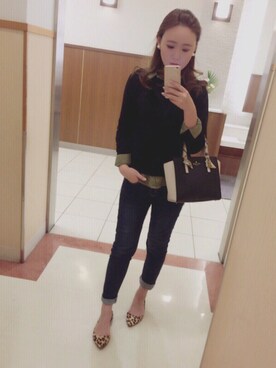 「M.deux（エムドゥ）のアイテム（パンツ）」を使った、AYAさん（レディース・161cm）の冬コーディネート