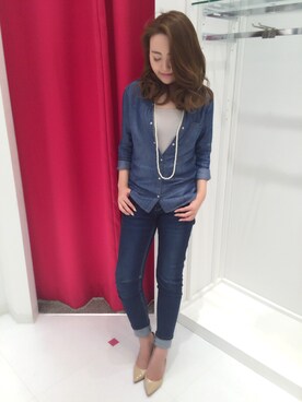 「M.deux（エムドゥ）のアイテム（パンツ）」を使った、AYAさん（レディース・161cm）の春コーディネート