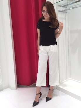 「M.deux（エムドゥ）のアイテム（パンツ）」を使った、AYAさん（レディース・161cm）の夏コーディネート