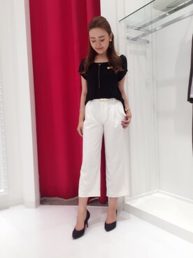 「M.deux（エムドゥ）のアイテム（パンツ）」を使った、AYAさん（レディース・161cm）の夏コーディネート