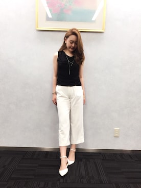 「M.deux（エムドゥ）のアイテム（Tシャツ/カットソー）」を使った、AYAさん（レディース・161cm）の夏コーディネート