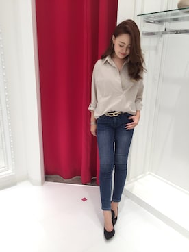 「M.deux（エムドゥ）のアイテム（パンツ）」を使った、AYAさん（レディース・161cm）の夏コーディネート