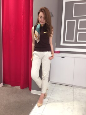 「M.deux（エムドゥ）のアイテム（パンツ）」を使った、AYAさん（レディース・161cm）の夏コーディネート