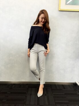 「M.deux（エムドゥ）のアイテム（パンツ）」を使った、AYAさん（レディース・161cm）の秋コーディネート
