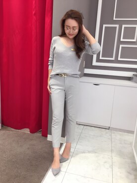 「M.deux（エムドゥ）のアイテム（パンツ）」を使った、AYAさん（レディース・161cm）の秋コーディネート