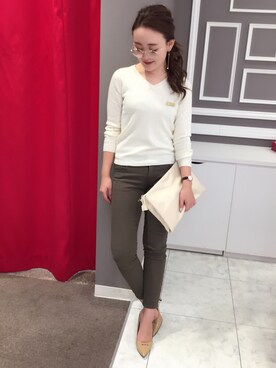 「M.deux（エムドゥ）のアイテム（ニット/セーター）」を使った、AYAさん（レディース・161cm）の秋コーディネート