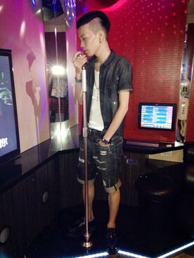 「BRIDGE（ブリッジ）のアイテム（ブーツ）」を使った、Dansonさん（メンズ・173cm）の夏コーディネート