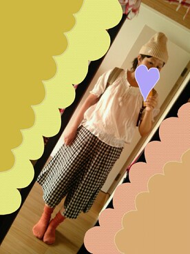 「rough（ラフ）のアイテム（パンツ）」を使った、おーかさん（レディース・158cm）の夏コーディネート