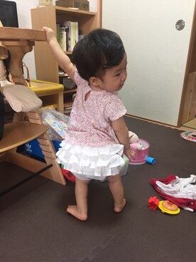 「babyGAP（babyGAP）のアイテム（トップス、ピンク系）」を使った、kantei.uさん（キッズ）の冬コーディネート